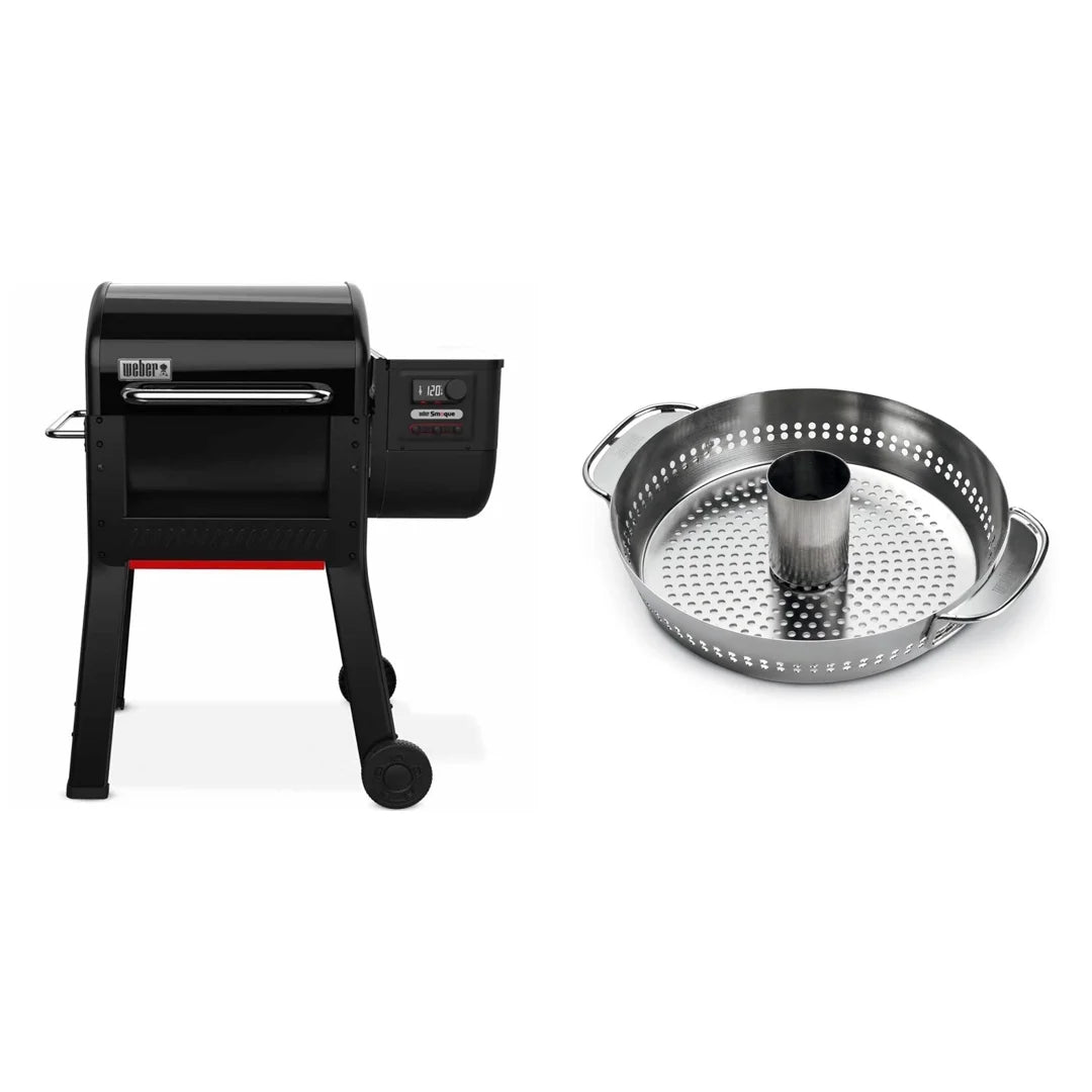 Weber Smoque barbecue a pellet con supporto cottura per pollo Gourmet Barbecue System 1