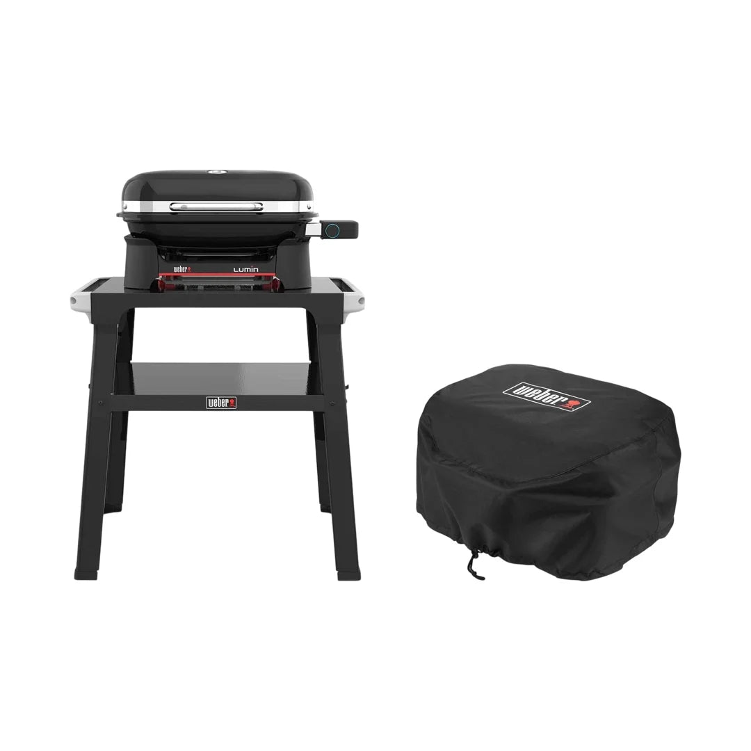 Weber Lumin Compact con stand barbecue elettrico con custodia premium 1