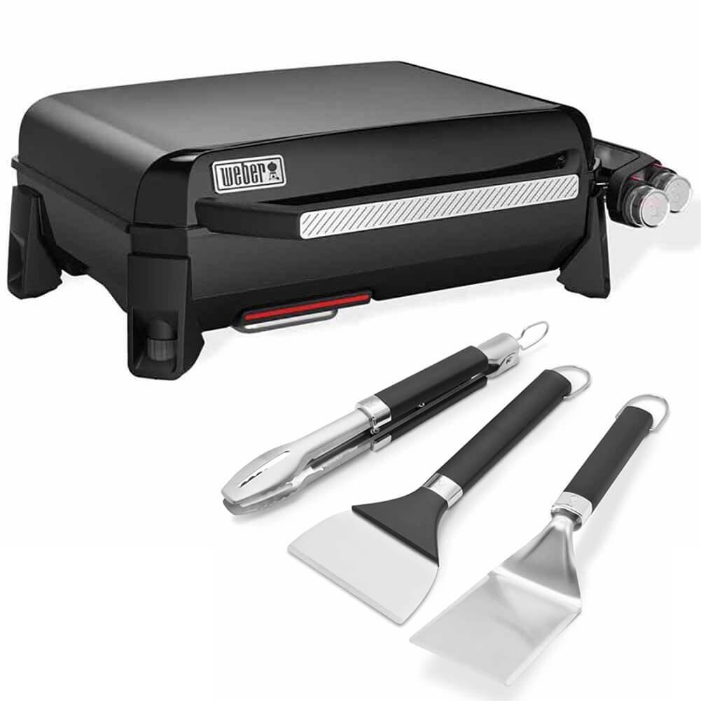 Pacchetto di cottura Weber con piastra a gas e utensili 1