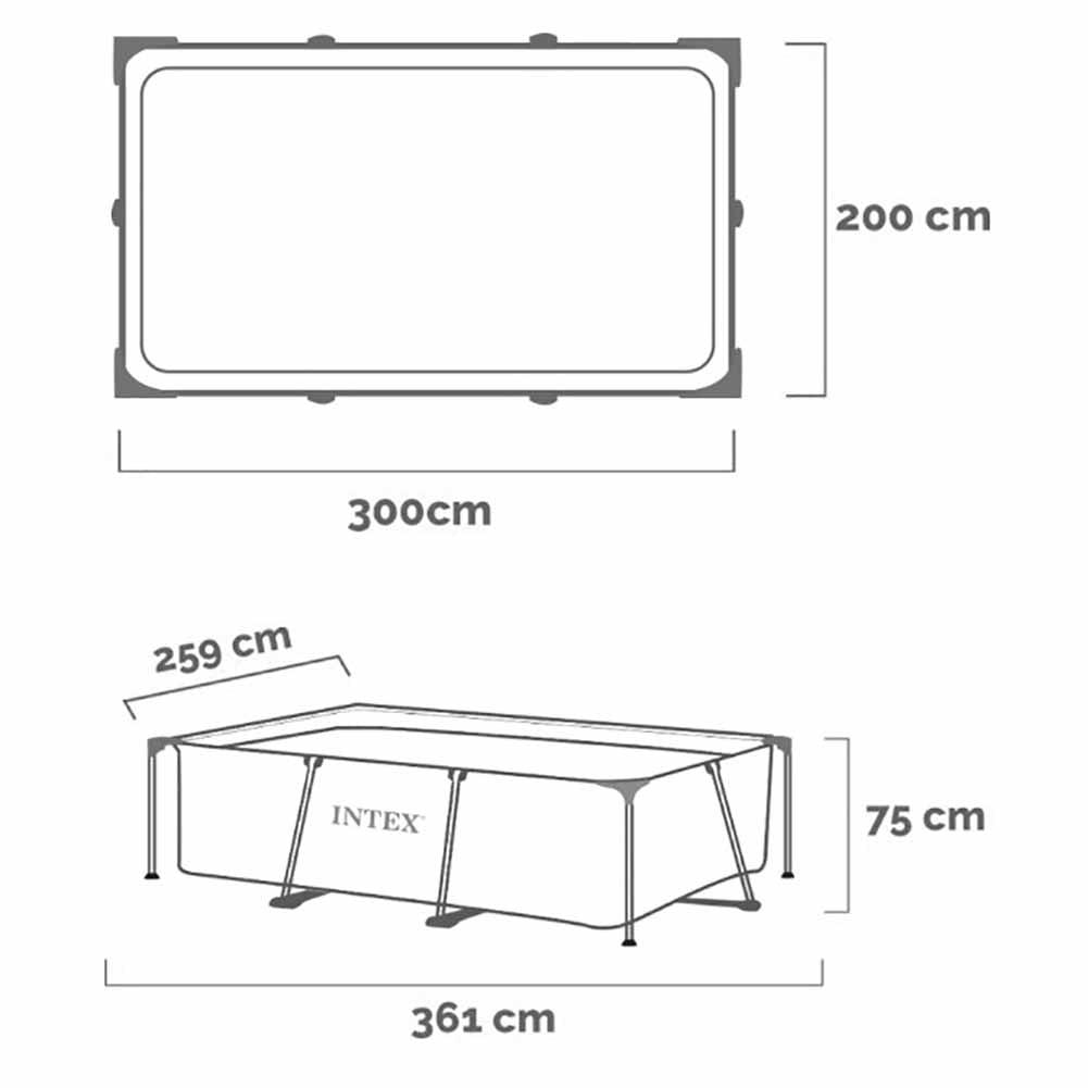 Piscina fuori terra Intex rettangolare Frame 300x200 h75 cm cod 28272 3