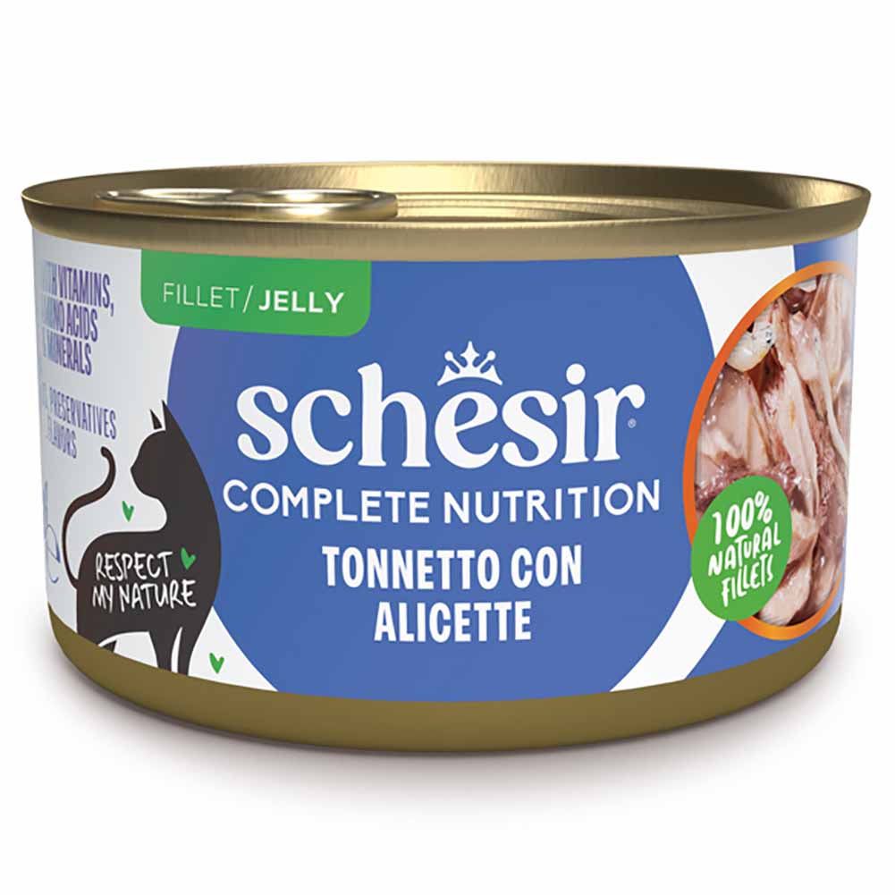 Schesir Complete Nutrition Tonnetto con alicette lattina 85g jelly