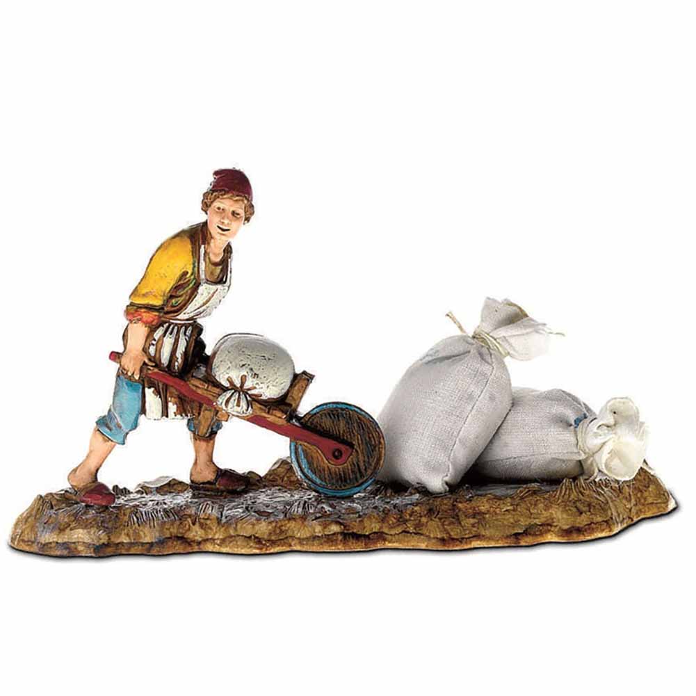Statuina Presepe Fornaio con Carretto 10 cm Moranduzzo 1
