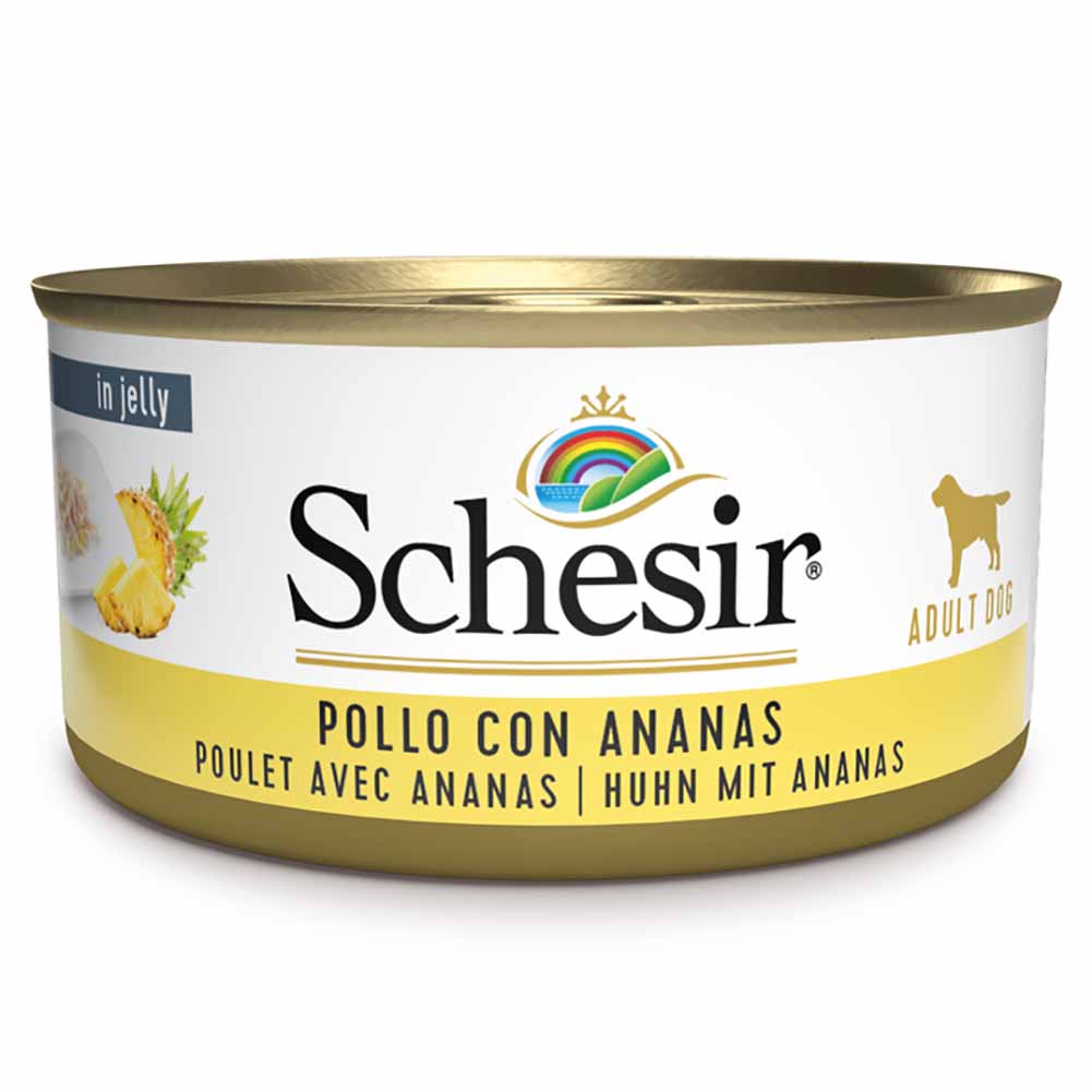 Schesir for Dogs Pollo Con Ananas lattina 150g jelly 1