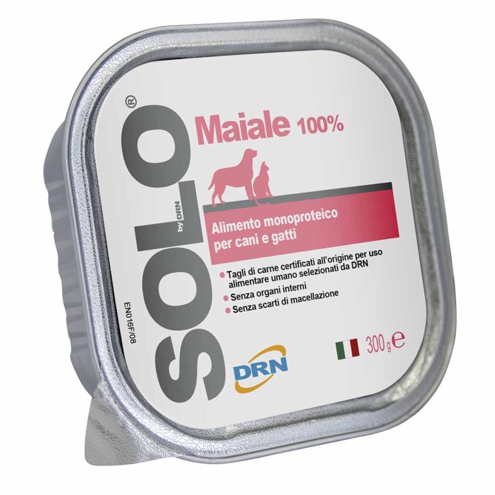 Alimento Monoproteico DRN Solo Maiale per Cani e Gatti 300g 1