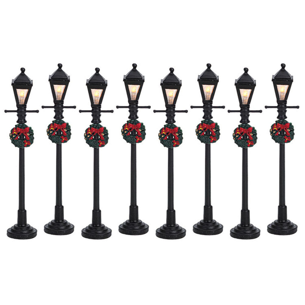 Gas lantern street lamp set of 8 Lemax Cod 64500 1