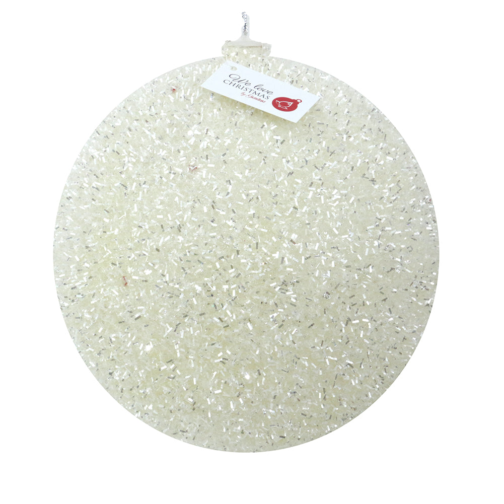 Pallina di Natale con Glitter Bianco 20cm 1