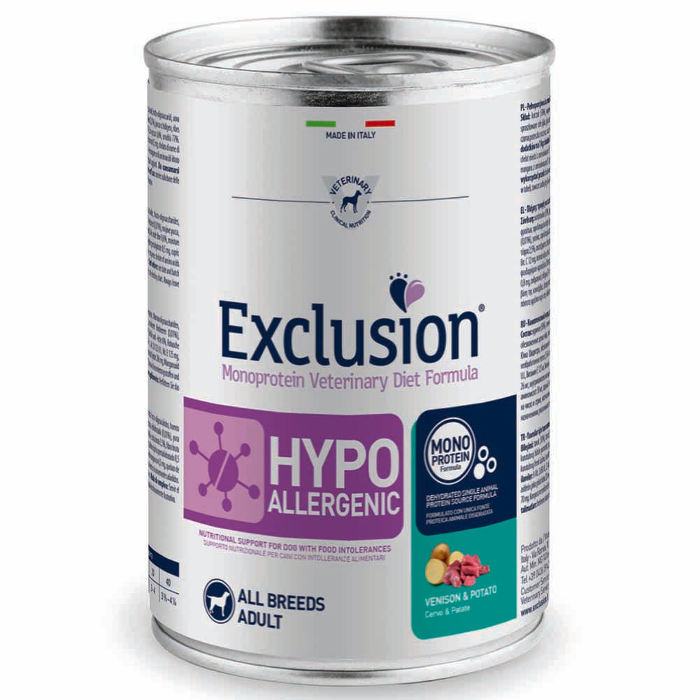 Exclusion Hypoallergenic Cervo e Patate 400g per Cani Adulti 1