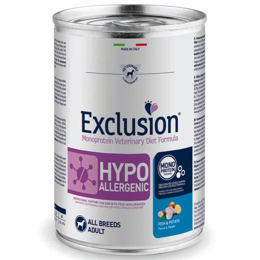 Exclusion Hypoallergenic Pesce e Patate 400g per Cani Adulti 1