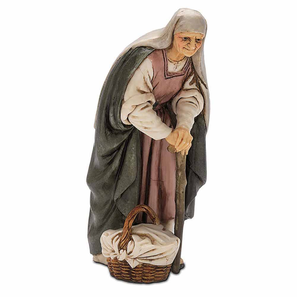 Statuina Presepe Vecchia con Bastone 13 cm Moranduzzo 1
