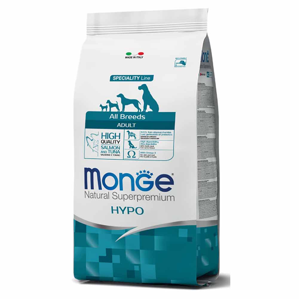 Alimento cane Monge All Breeds adult Hypo salmone Tonno e Riso 2,5kg 1