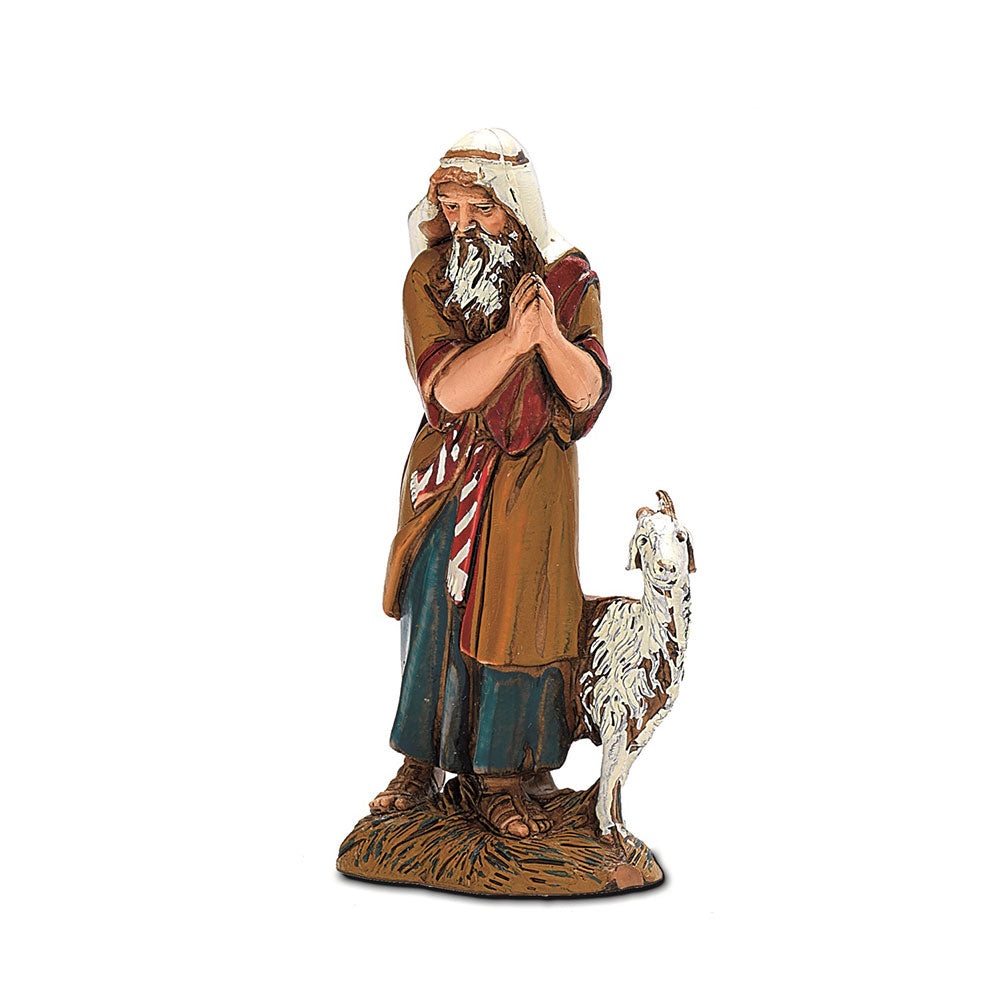 Statuina Presepe Vecchio con Capra 10 cm Moranduzzo 1