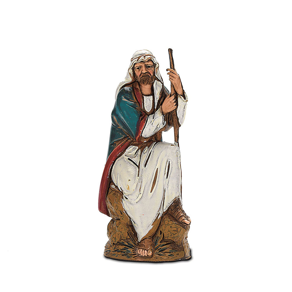 Statuina Presepe Uomo Seduto con Bastone 10 cm Moranduzzo 1