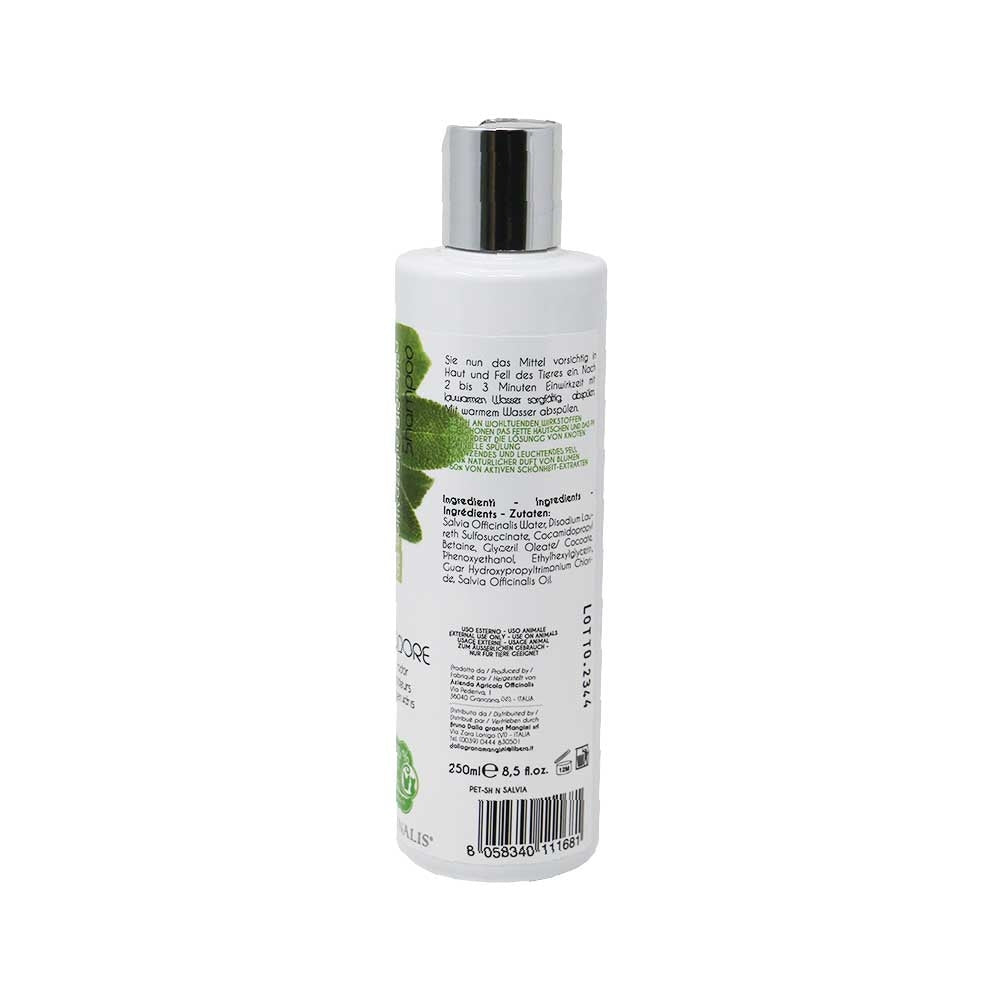 Shampoo per cani e gatti alla Salvia rinforza la cute e riduce la caduta del pelo 250ml Officinalis 2