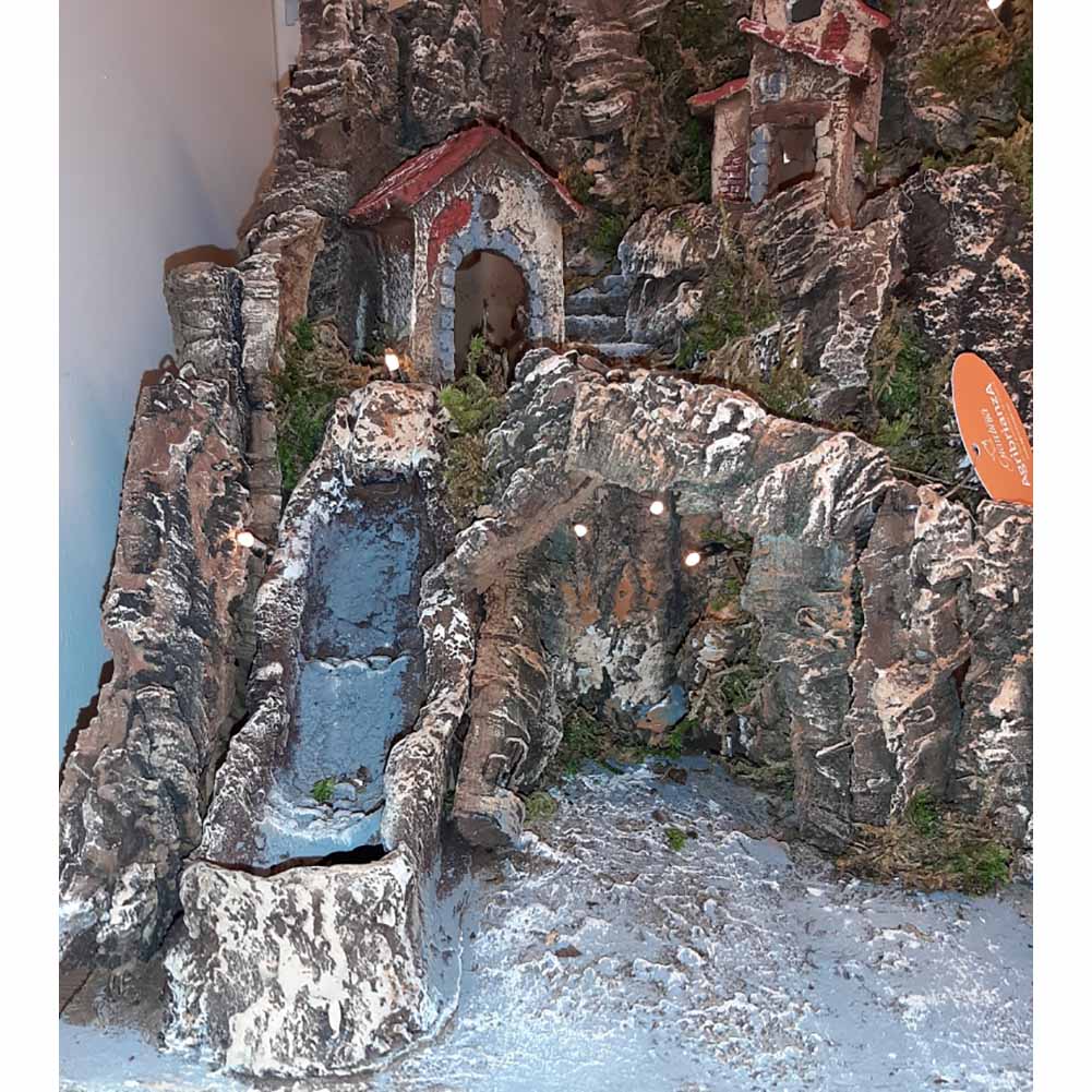 Presepe legno sughero ruscello35x40x40cm 2