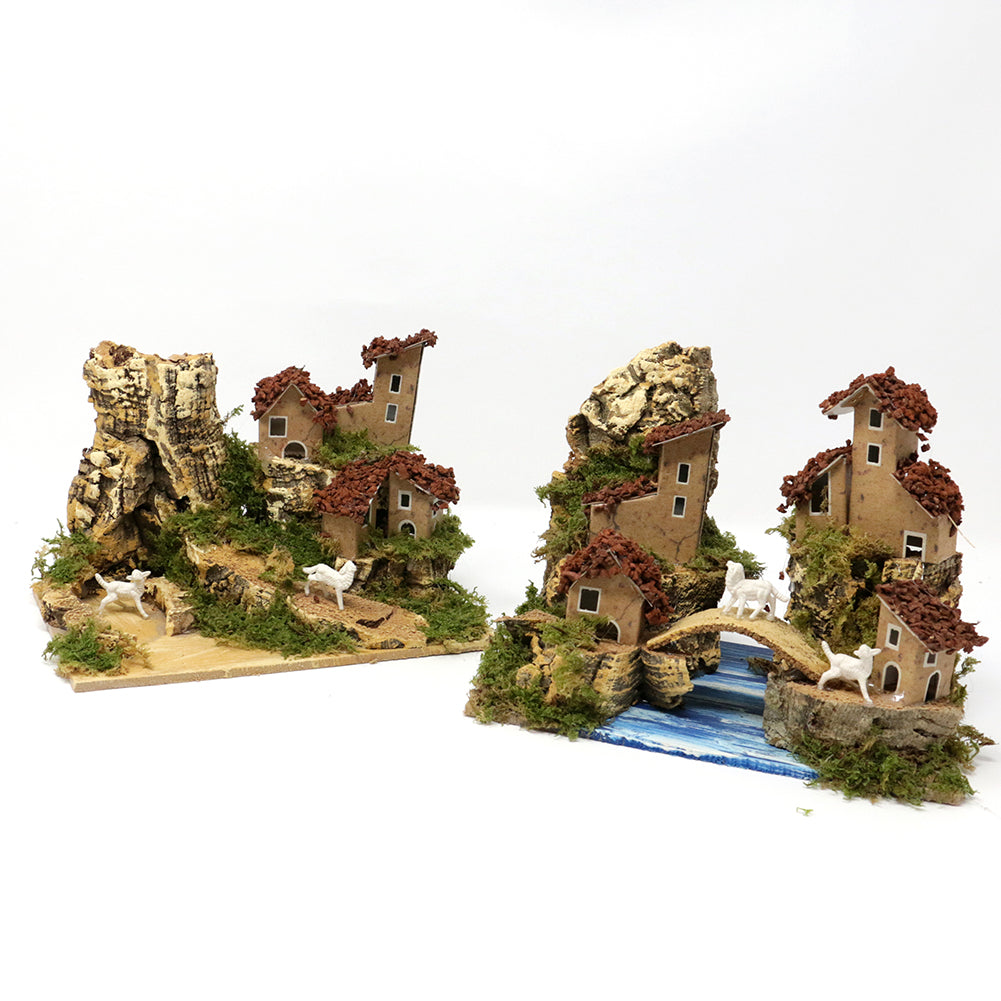 Ambiente in cartone con pecore 20x13x15cm 1pezzo