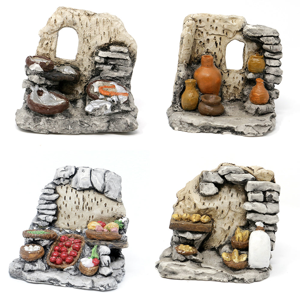 Banco da venditore in gesso 18x8x11cm 1pezzo