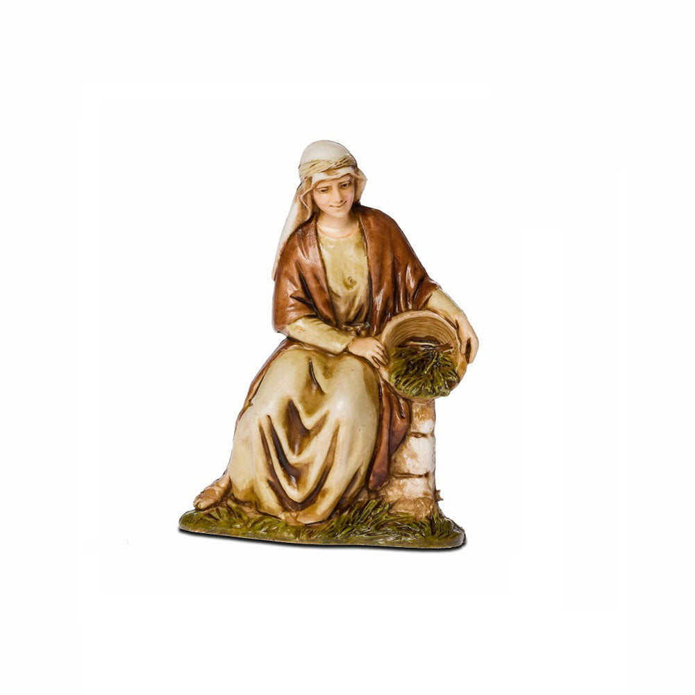 Statuina Presepe Donna su Muretto 10 cm Moranduzzo 1