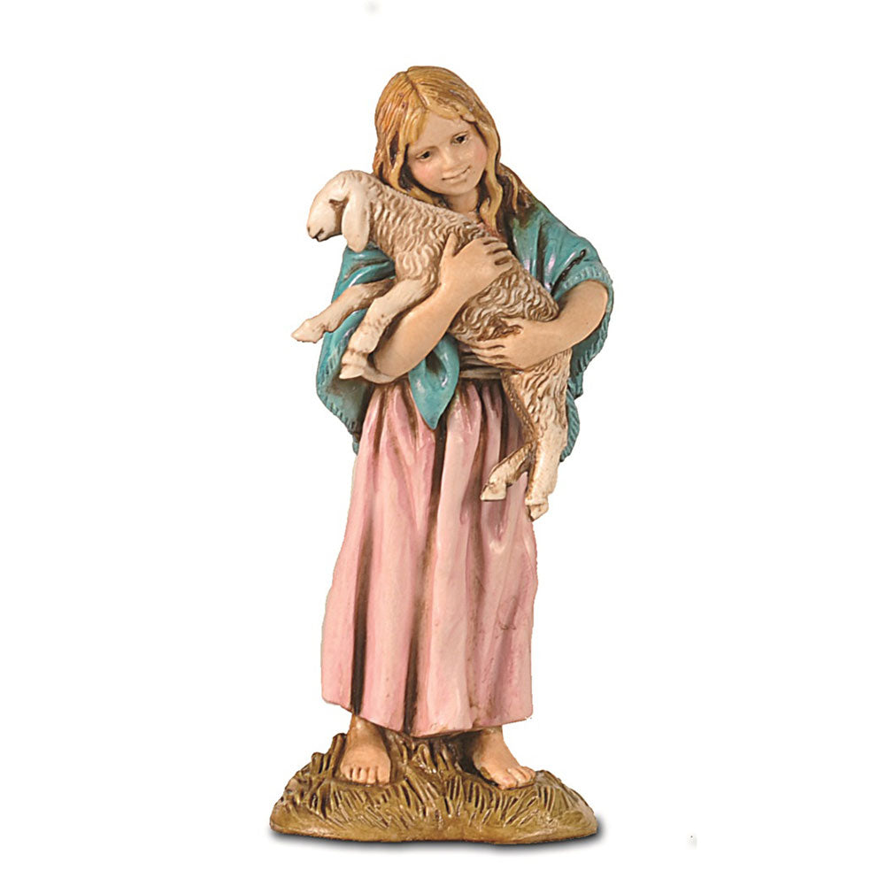 Statuina Presepe Zingarella con Agnello 12 cm Moranduzzo 1