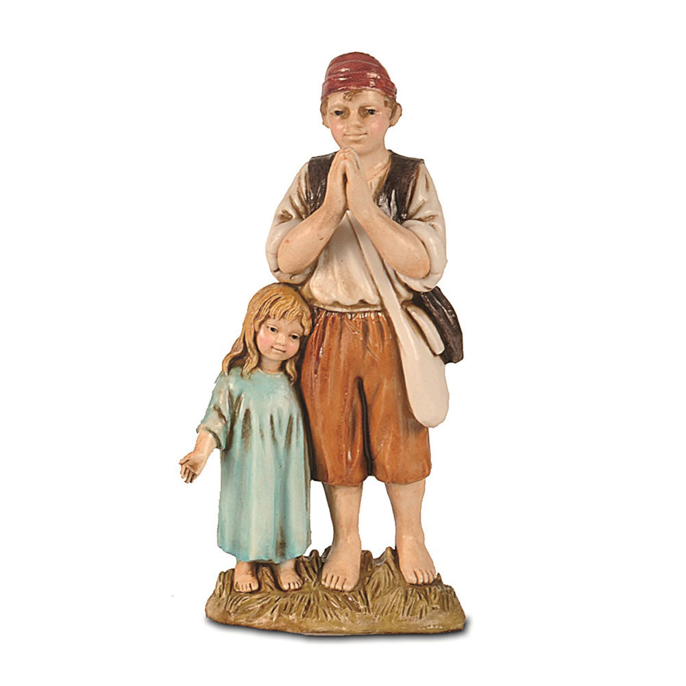 Statuina Presepe Coppia di Fanciulli 12 cm Moranduzzo 1