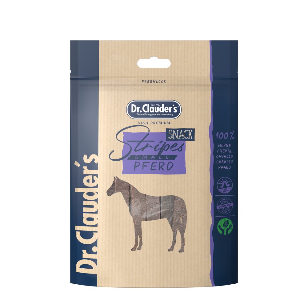 Snack Dr.Clauder s Trainee Strips Cavallo per Cani e Gatti 80g 1