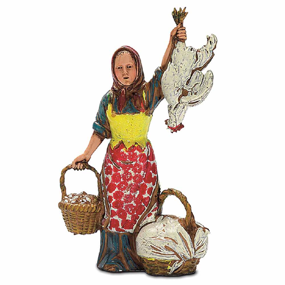 Statuina Presepe Pollivendola Settecento 10 cm Moranduzzo 1