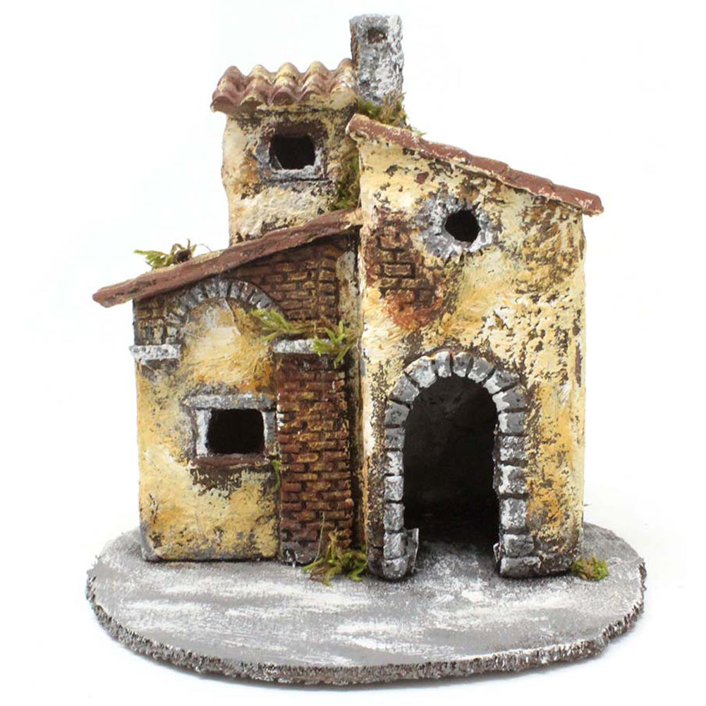 Casa in resina su base in legno 16x14xh16cm 1