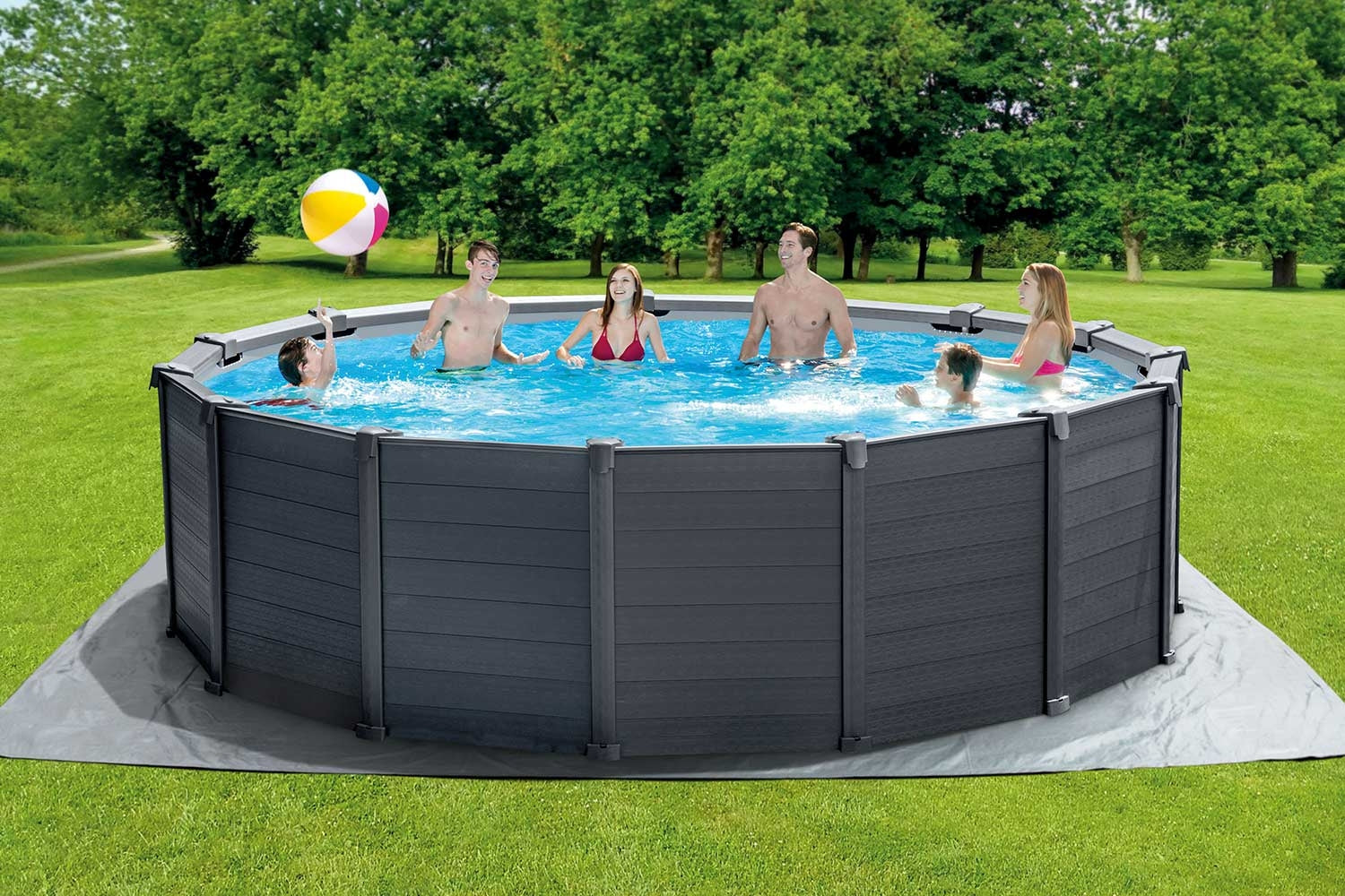 Piscina Graphite Grey Panel diam 478xh124cm Intex 26384 7