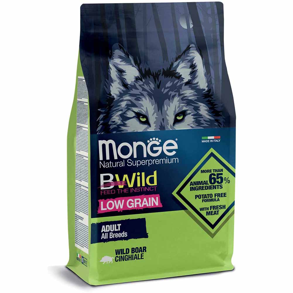Alimento cane Monge BWild Adult All Breeds Low Grain Cinghiale 2