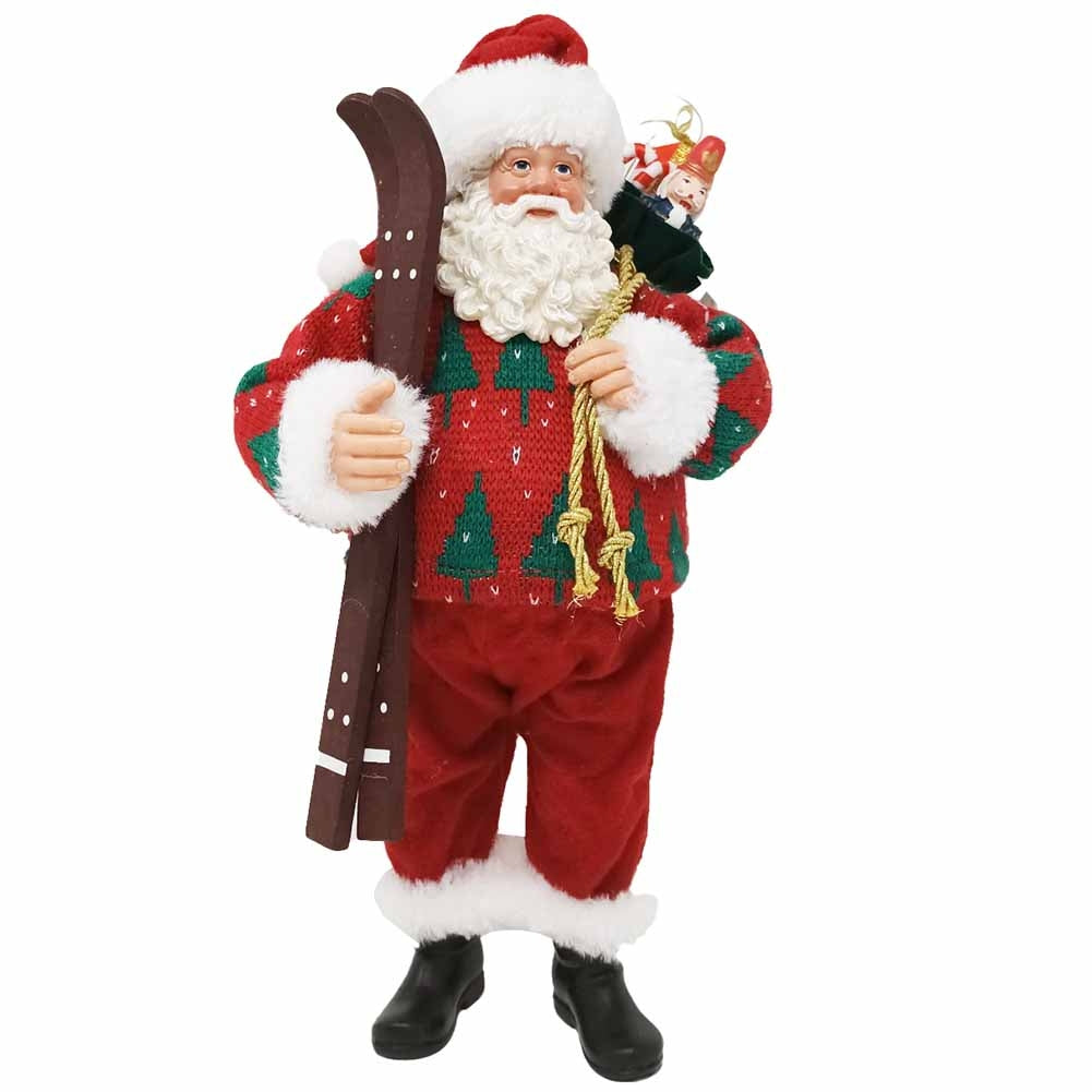 Babbo Natale da collezione sciatore 25 cm 1 pezzo 3