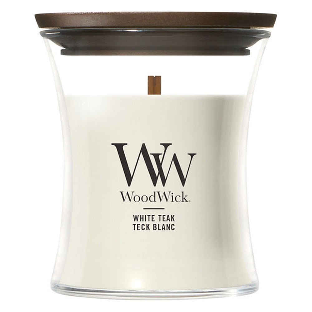 Candela Piccola WoodWick White Teak 1
