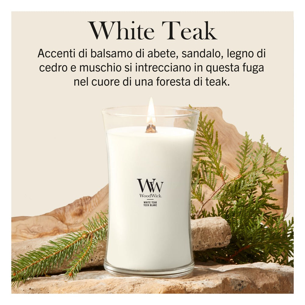 Candela Grande WoodWick White Teak 2