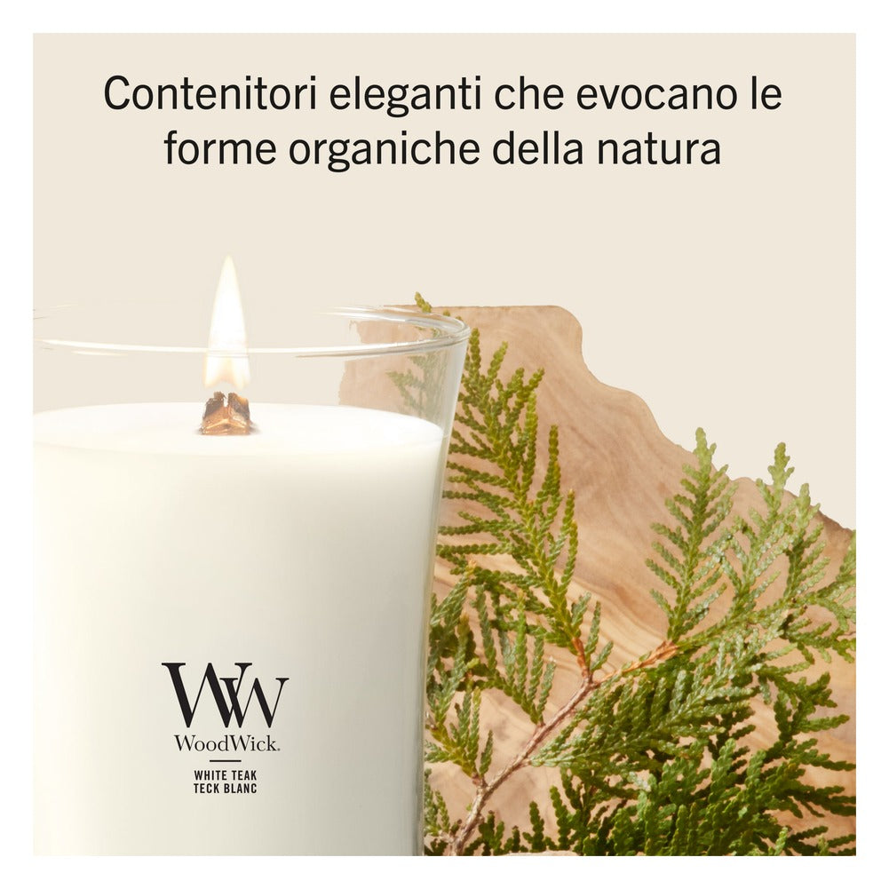 Candela Grande WoodWick White Teak 3