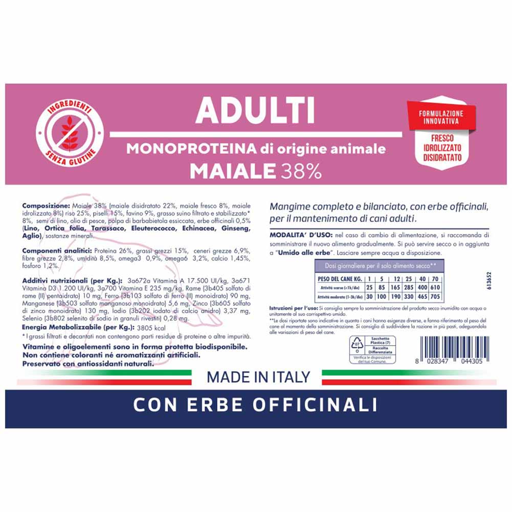 Alimento secco cane adulto maiale Vet Line 5