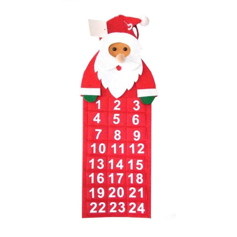 Calendario avvento in panno con Babbo Natale 19x54cm 3