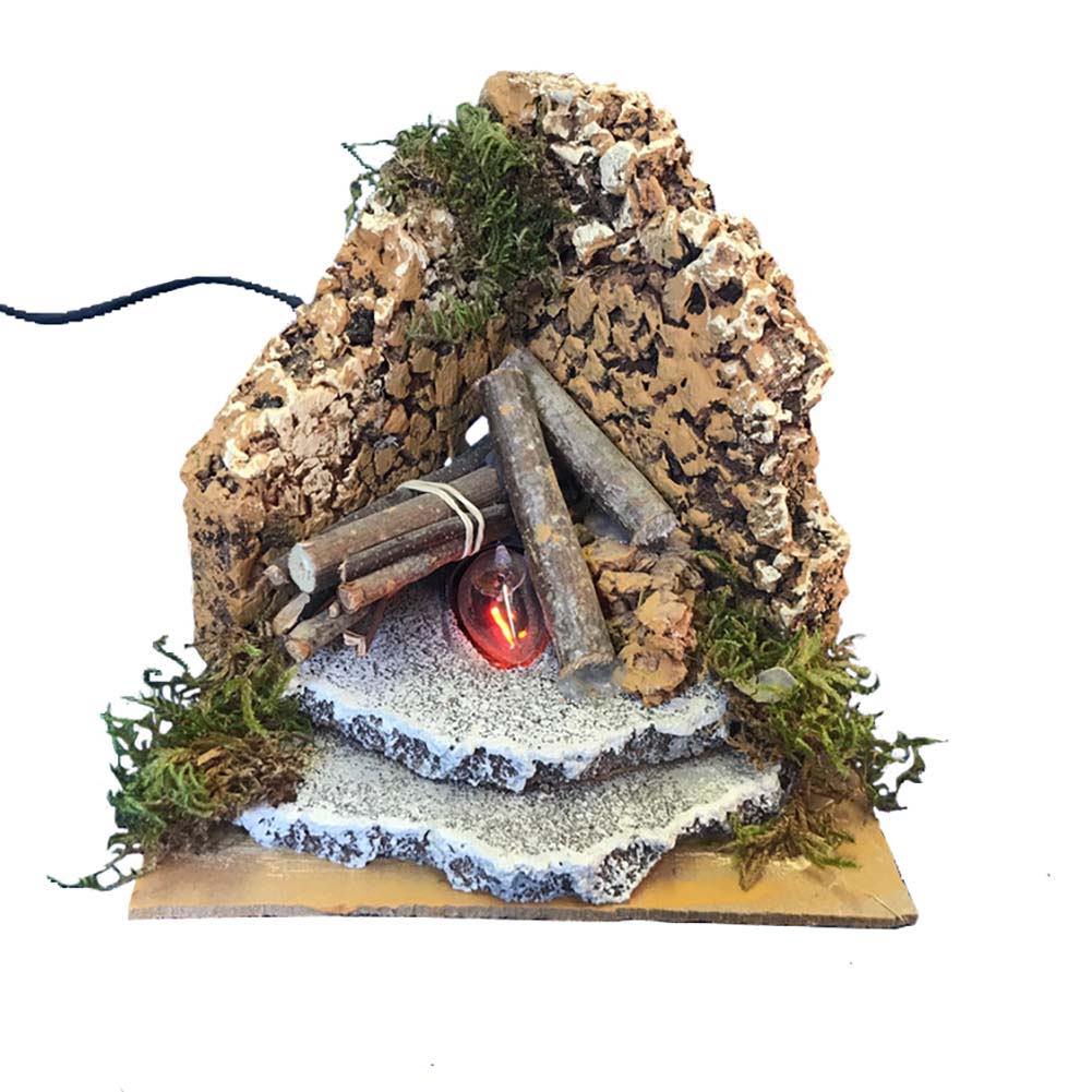 Fuoco con muretto e scale 15x15x15cm 1