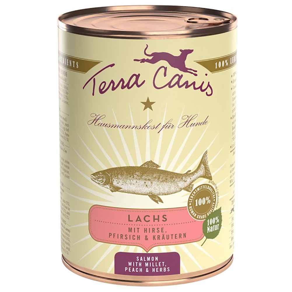 Terra Canis Classic salmone con miglio, pesca e erbe aromatiche 400 g Cibo umido per cani 1