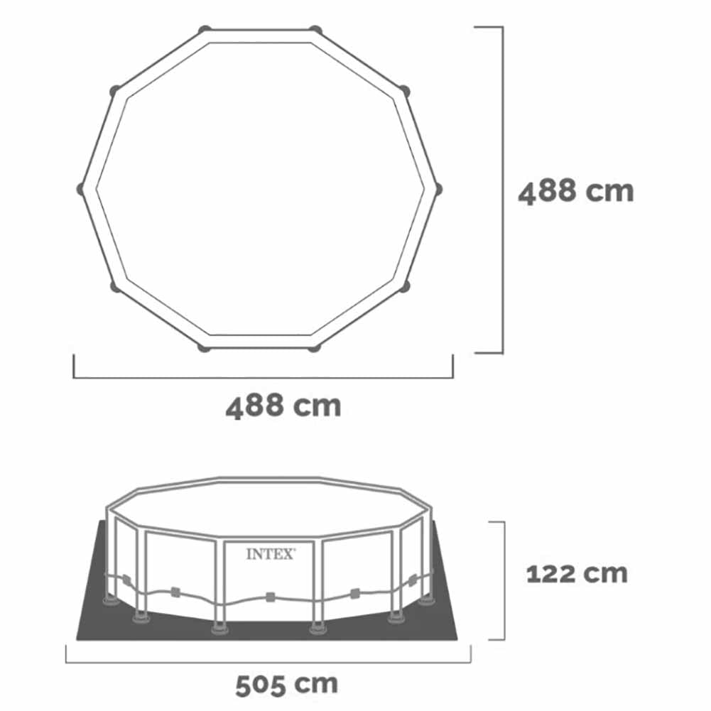Piscina fuori terra Intex Prisma Frame Clearview 488xh122cm cod 26730 3