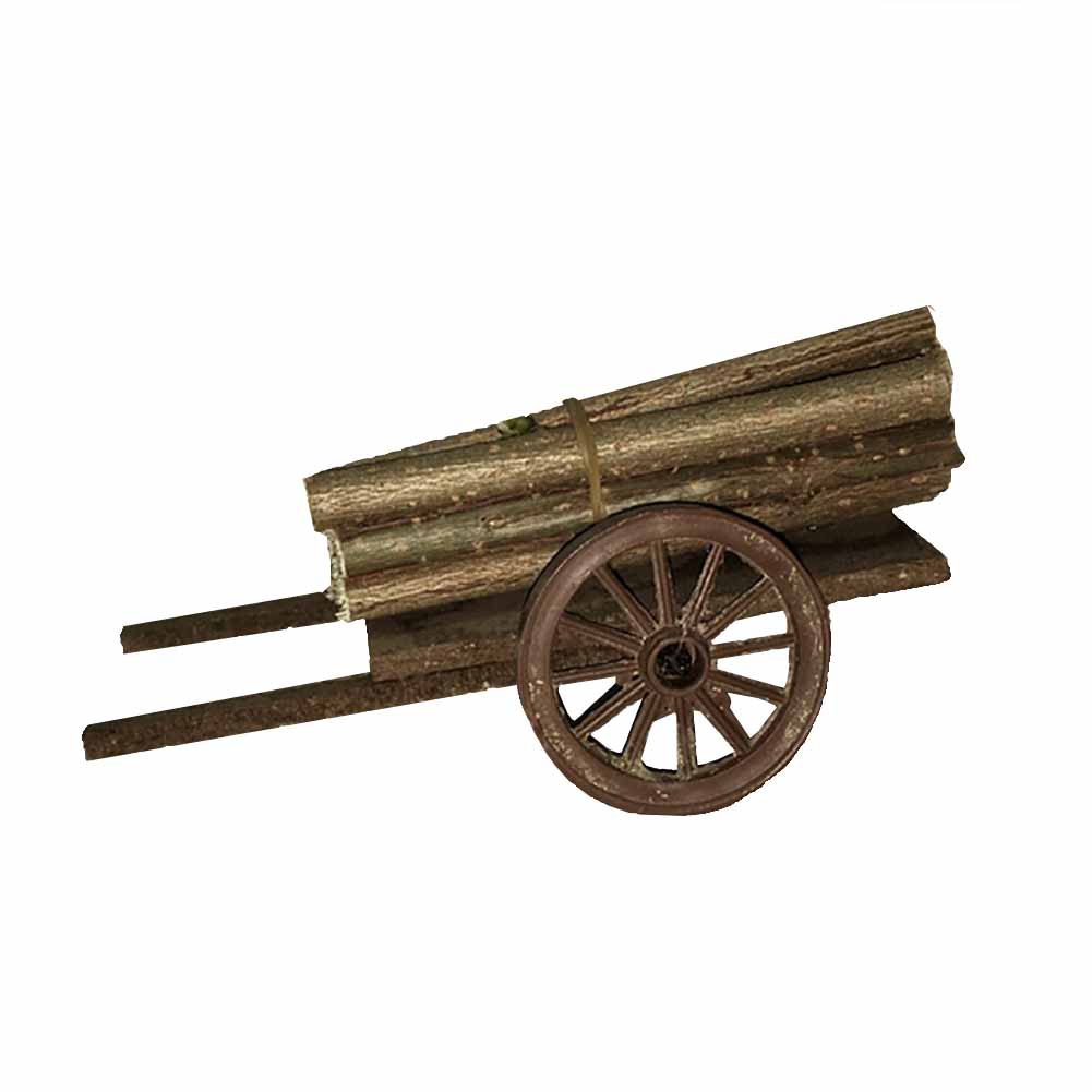 Carretto con legna 15x8x7cm