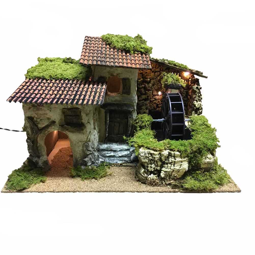 Case con mulino ad acquae e luce 40x28x25cm 1