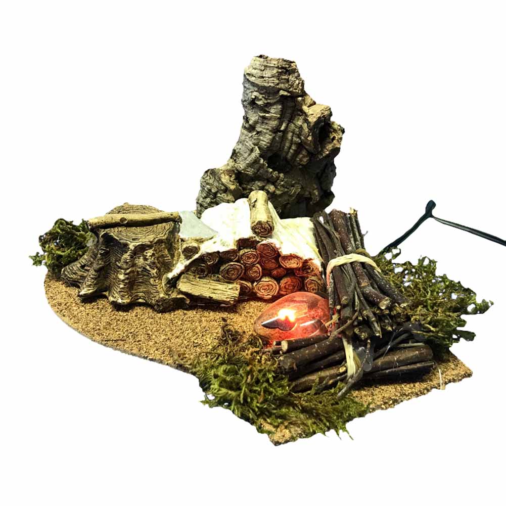 Fuoco con Legnaia e Ascia 17x15x15cm 1