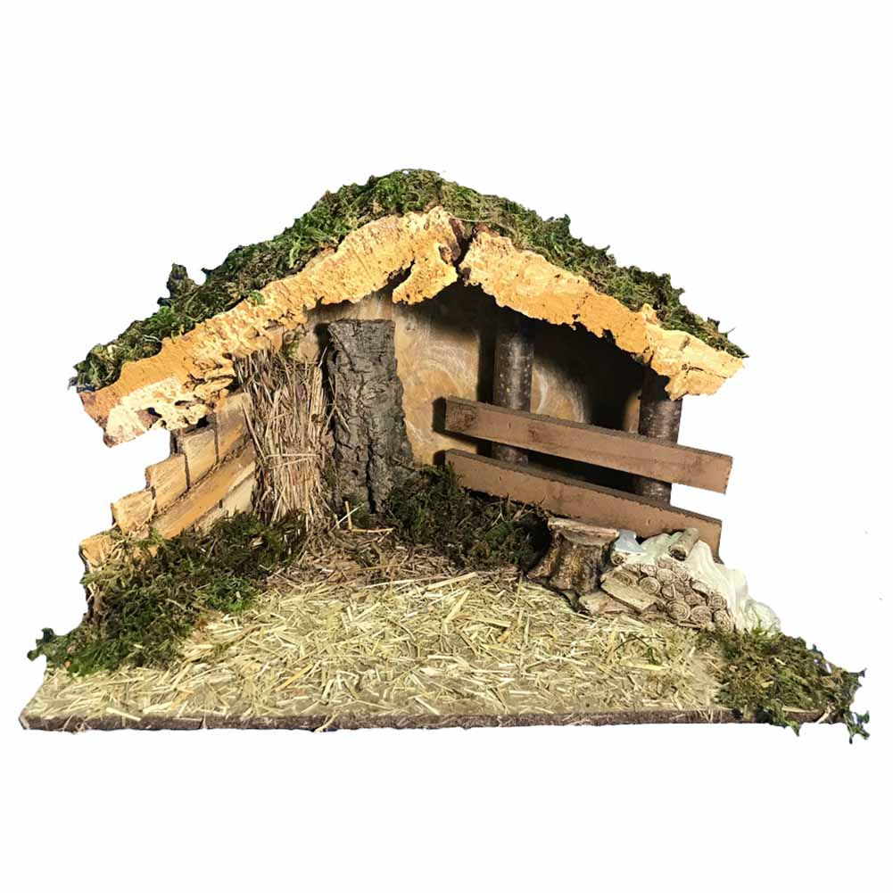 Capanna in Sughero e Muschio con Staccionate 39x24x24cm 1