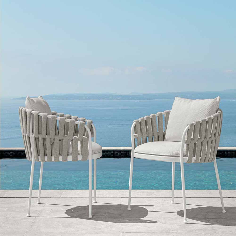 Sedia con braccioli Frame Bianco Silver Talenti 3