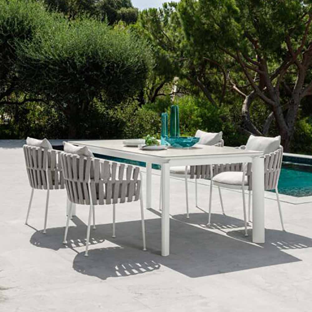 Sedia con braccioli Frame Bianco Silver Talenti 4