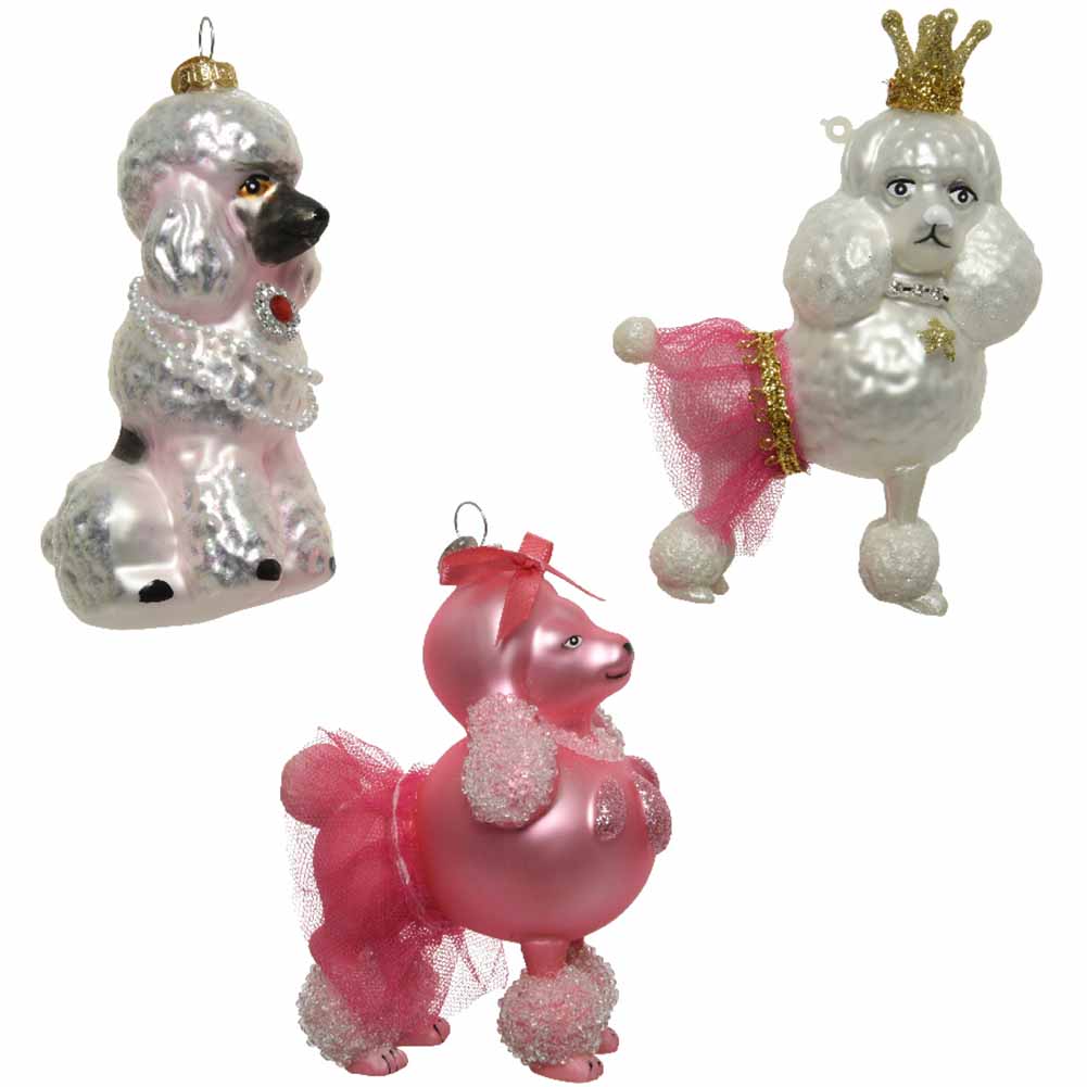 Formina in vetro barboncino rosa o bianco 13cm 1pezzo 1