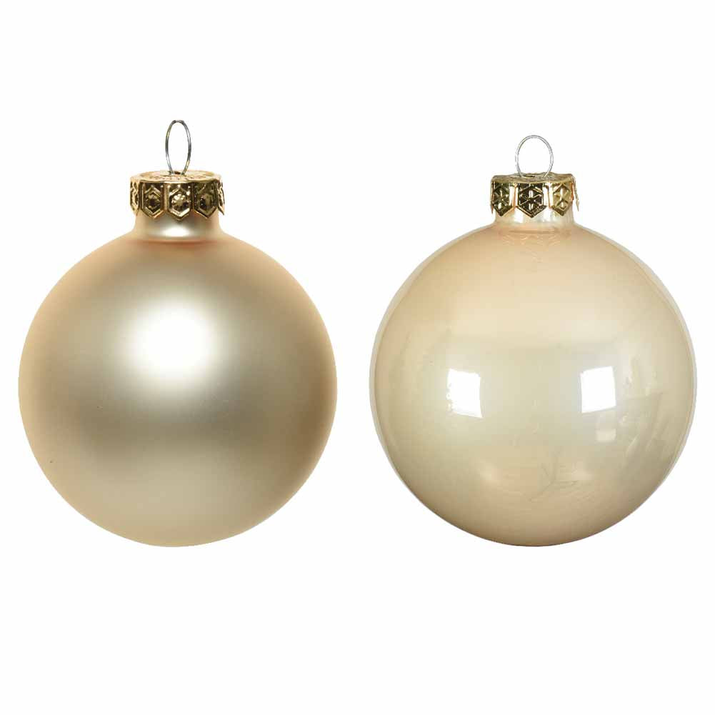Confezione di 10 Palline di Natale in vetro perla 6cm 2