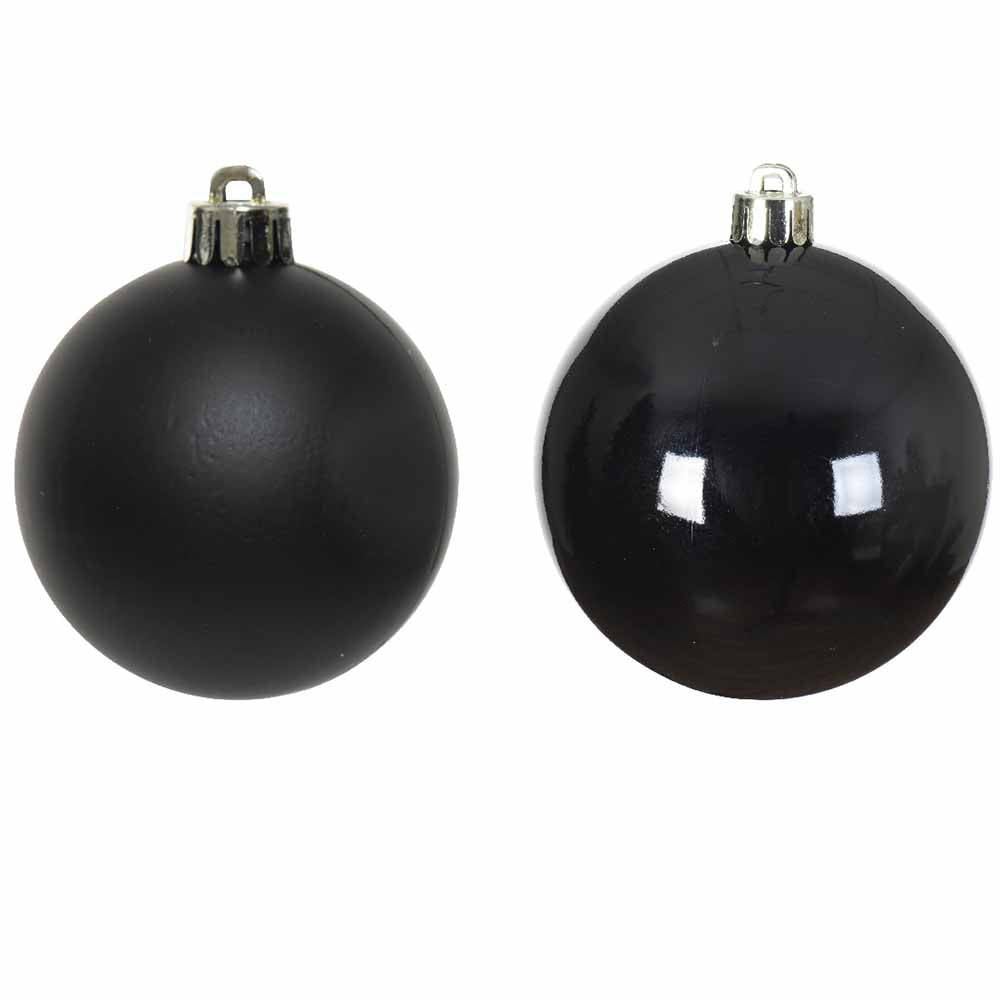 Confezione di 4 palline di Natale in vetro nero 10cm 2