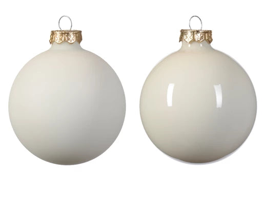 Confezione di 4 palline di Natale bianco lana 10cm 3