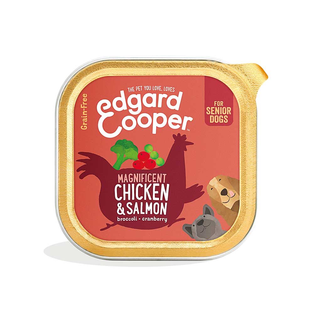 Alimento cane Senior Pollo e Salmone Edgard Cooper 150g 1