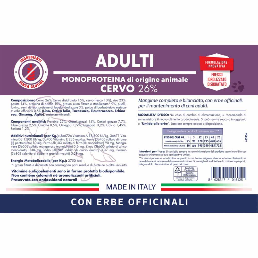 Alimento secco cane adulto Cervo Vet Line 5