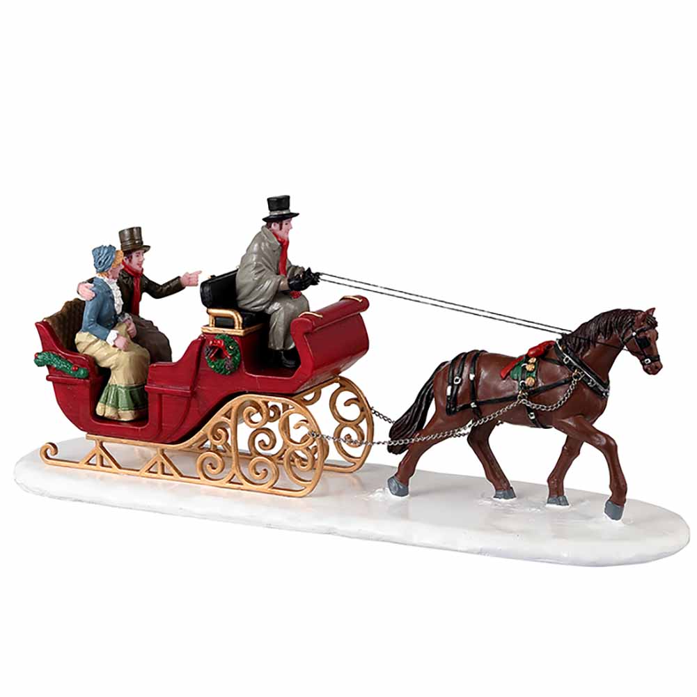 Scenic sleigh ride Caddington Village Lemax Cod 33620 1